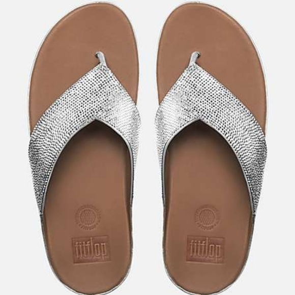 Fitflop Twist Crystal Toned Silver Slides Size 6🌴 - Picture 1 of 7